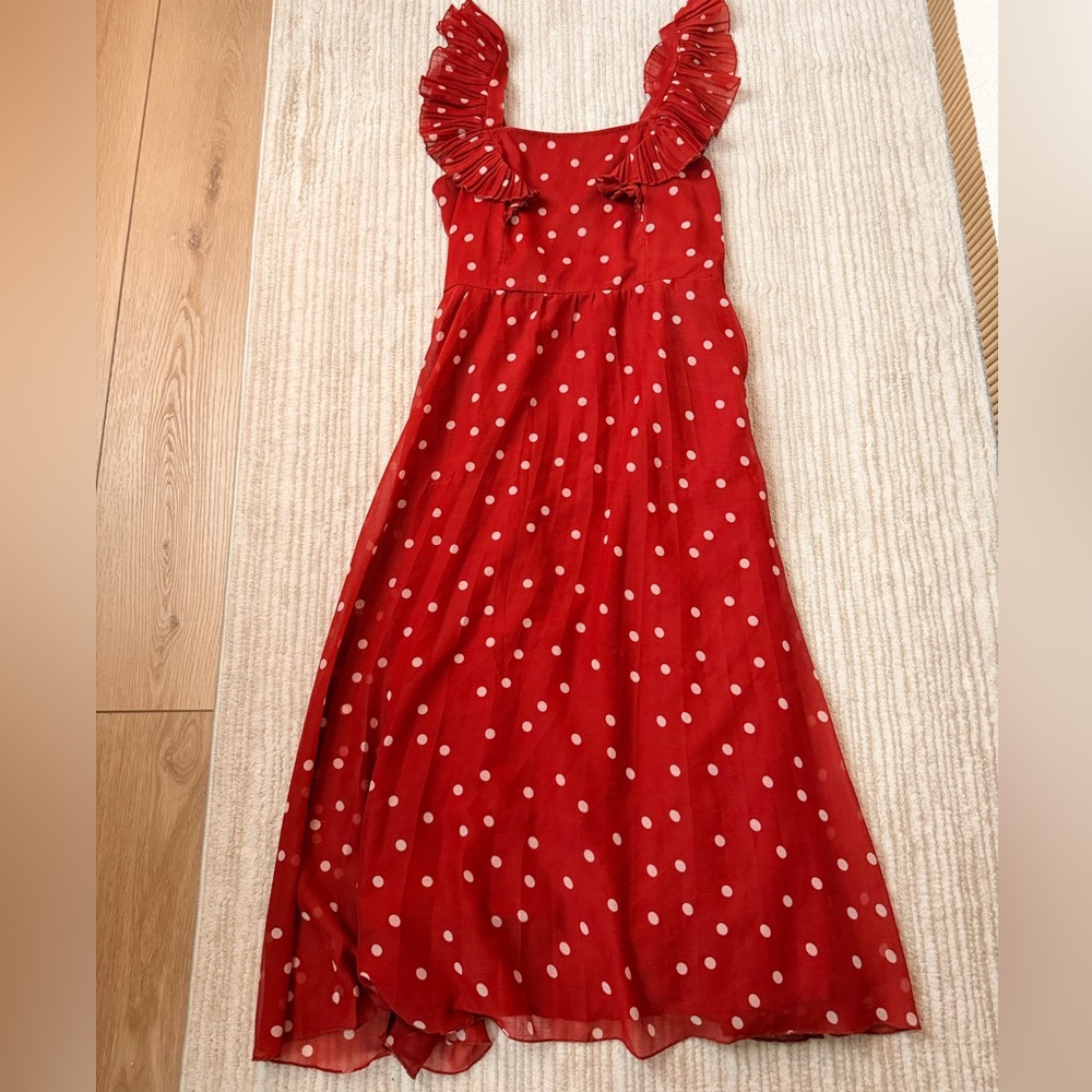 Red/Rust Polka Dot Midi Dress